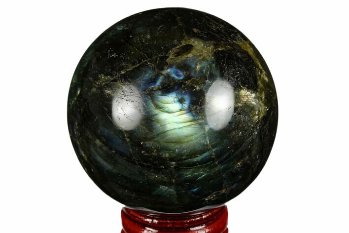 Flashy, Polished Labradorite Sphere - Great Color Play #180621